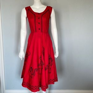 Vintage 1950s Organ Grinder Circle Dress